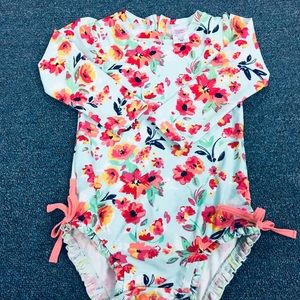 Rufflebutts UPF+50 Painted Girl Rash Guard - GUC